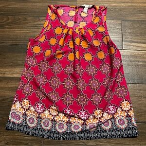 Banana Republic Women’s Sleeveless Blouse Small Pink‎ with Orange